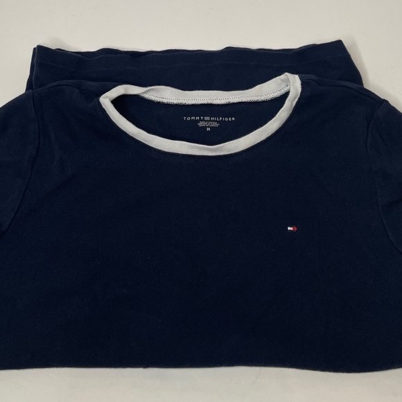 Tommy Hilfiger Navy Blue White Crewneck T-Shirt Womens Medium - Picture 3 of 3
